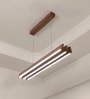 Slimline 36 Trio Brown Solid Wood Linear LED Hanging Light