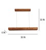 Slimline 36 Trio Brown Solid Wood Linear LED Hanging Light