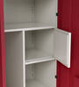 Slimline M1 Steel 2 Door Almirah in Textured Carmine Red Colour