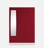 Slimline M1 Steel 3 Door Almirah in Textured Carmine Red Colour With Locker & Drawer