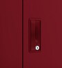 Slimline M1 Steel 3 Door Almirah in Textured Carmine Red Colour With Locker & Drawer