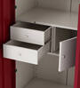 Slimline M1 Steel 3 Door Almirah in Textured Carmine Red Colour With Locker & Drawer