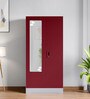 Slimline M2 Steel 2 Door Almirah in Textured Carmine Red Colour With Locker & Drawer