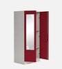 Slimline M2 Steel 2 Door Almirah in Textured Carmine Red Colour With Locker & Drawer