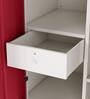 Slimline M2 Steel 2 Door Almirah in Textured Carmine Red Colour With Locker & Drawer