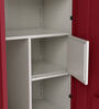 Slimline M4 Steel 2 Door Almirah in Textured Carmine Red Colour