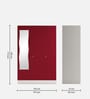Slimline M4 Steel 3 Door Almirah in Textured Carmine Red Colour