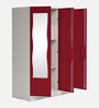 Slimline M4 Steel 3 Door Almirah in Textured Carmine Red Colour
