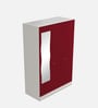 Slimline M4 Steel 3 Door Almirah in Textured Carmine Red Colour With Locker & Drawer