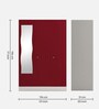 Slimline M4 Steel 3 Door Almirah in Textured Carmine Red Colour With Locker & Drawer