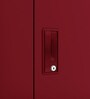 Slimline M4 Steel 3 Door Almirah in Textured Carmine Red Colour With Locker & Drawer