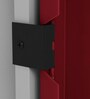 Slimline M4 Steel 3 Door Almirah in Textured Carmine Red Colour With Locker & Drawer