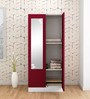 Slimline 2 Door Almirah (with Mirror) in Textured Ceremine Red Colour