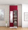 Slimline 2 Door Almirah (with Mirror) in Textured Ceremine Red Colour