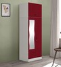 Slimline 2 Door Almirah (with Mirror) in Textured Ceremine Red Colour