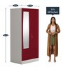 Slimline 2 Door Almirah with Mirror in Textured Ceremine Red Colour