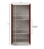 Slimline 2 Door Almirah (with Mirror) in Textured Ceremine Red Colour