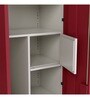 Slimline 2 Door Almirah with Mirror in Textured Ceremine Red Colour
