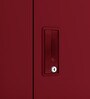 Slimline 2 Door Almirah with Mirror in Textured Ceremine Red Colour