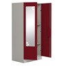 Slimline 2 Door Almirah (with Mirror) in Textured Ceremine Red Colour