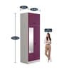 Slimline Metal 2 Door Almirah in Textured Purple & Grey Colour