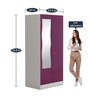 Slimline Metal 2 Door Almirah in Textured Purple & Grey Colour