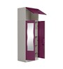 Slimline Metal 2 Door Almirah in Textured Purple & Grey Colour