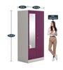 Slimline Metal 2 Door Almirah in Textured Purple & Grey Colour