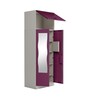 Slimline Metal 2 Door Almirah in Textured Purple & Grey Colour