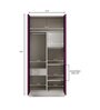 Slimline Metal 2 Door Almirah in Textured Purple & Grey Colour