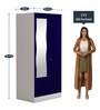 Slimline 2 Door Almirah (with Mirror) in Textured Ultra Marine Blue Colour