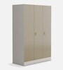 Slimline Metal 3 Door Almirah in Royal Ivory Finish with locker & hanger