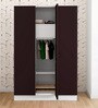 Slimline Metal 3 Door Almirah in Shell Wine Red Finish with hanger & shelf