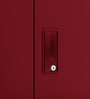 Slimline 3 Door Almirah in Textured Ceremine Red Colour