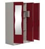 Slimline 3 Door Almirah in Textured Ceremine Red Colour