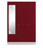 Slimline 3 Door Almirah in Textured Ceremine Red Colour