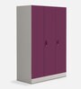 Slimline Metal 3 Door Almirah in Textured Purple Colour