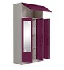 Slimline Metal 3 Door Almirah in Textured Purple Colour