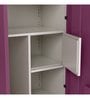 Slimline Metal 3 Door Almirah in Textured Purple Finish with Mirror & Locker Slimline Metal 3 Door Almirah in Textured Purple Finish with Mirror & Locker