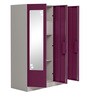 Slimline Metal 3 Door Almirah in Textured Purple Finish with Mirror,Locker & Hanger