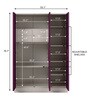 Slimline Metal 3 Door Almirah in Textured Purple Colour
