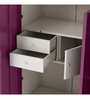 Slimline Metal 3 Door Almirah in Textured Purple Finish with Mirror,Locker & Hanger