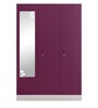Slimline Metal 3 Door Almirah in Textured Purple Finish with Mirror,Locker & Hanger