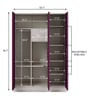 Slimline Metal 3 Door Almirah in Textured Purple Finish with Mirror & Locker Slimline Metal 3 Door Almirah in Textured Purple Finish with Mirror & Locker