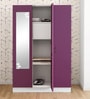 Slimline Metal 3 Door Almirah in Textured Purple Finish with Mirror & Locker Slimline Metal 3 Door Almirah in Textured Purple Finish with Mirror & Locker