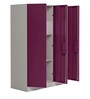 Slimline Metal 3 Door Almirah in Textured Purple Colour