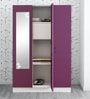 Slimline Metal 3 Door Almirah in Textured Purple Finish with Mirror & Locker Slimline Metal 3 Door Almirah in Textured Purple Finish with Mirror & Locker