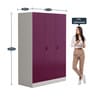 Slimline Metal 3 Door Almirah in Textured Purple Colour