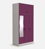 Slimline Metal 3 Door Almirah in Textured Purple Colour