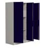 Slimline 3 Door Almirah in Textured Ultra Marine Blue Colour